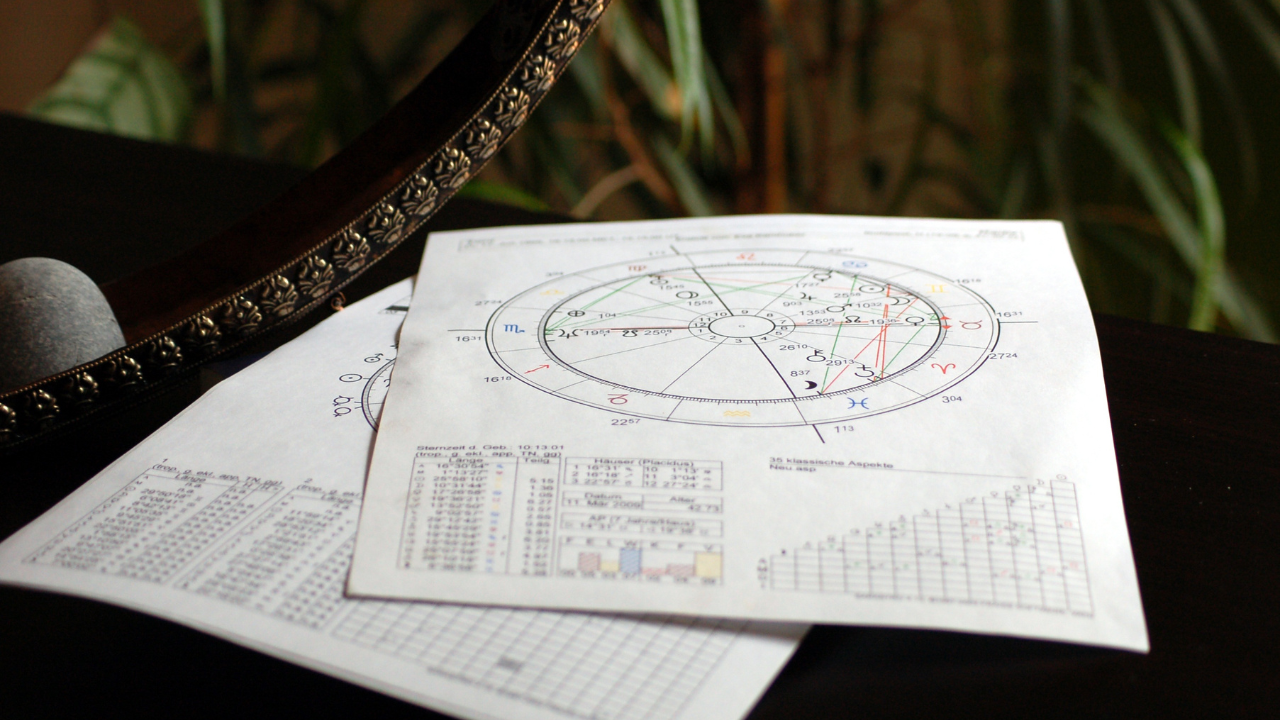Opposition aspect in astrology: two planets 180 degrees apart creating the need for balance and integration